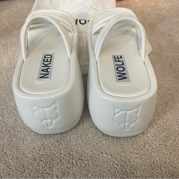 Naked Wolfe Daze White Platform Flatform Sandal 39 9 - Picture 5 of 5